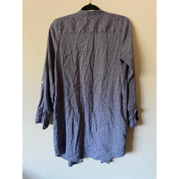 J. Jill Blue Line Blend Long Sleeve Shirt - Picture 3 of 4